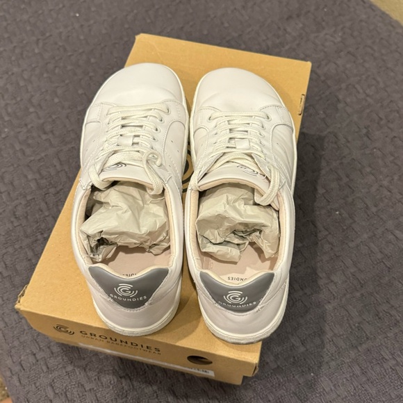 Groundies Universe-M white/grey leather sneakers 41eu/8us/7uk - Picture 3 of 4